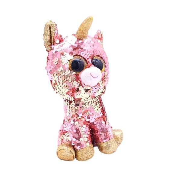 Ty Flippables Plush Unicorn “Sunset” Pink With Reversible Sequin NEW Tagged - Picture 3 of 8